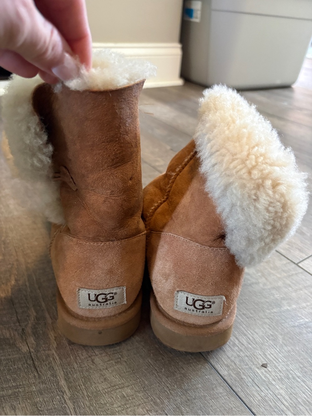 UGG Chestnut Suede Shearling Booties